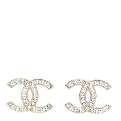 Chanel Crystal CC Large Earrings Gold 1 of 5