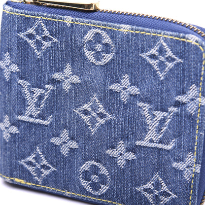 Louis Vuitton Denim Zip Compact Wallet Blue 9 of 14