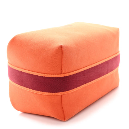 Hermes Canvas Large Bride-A-Brac Pouch Orange Feu Burgundy 4 of 6