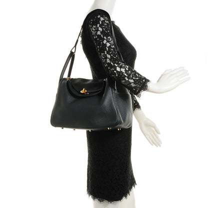 Hermes Taurillon Clemence Lindy 30 Bleu Ocean 2 of 18
