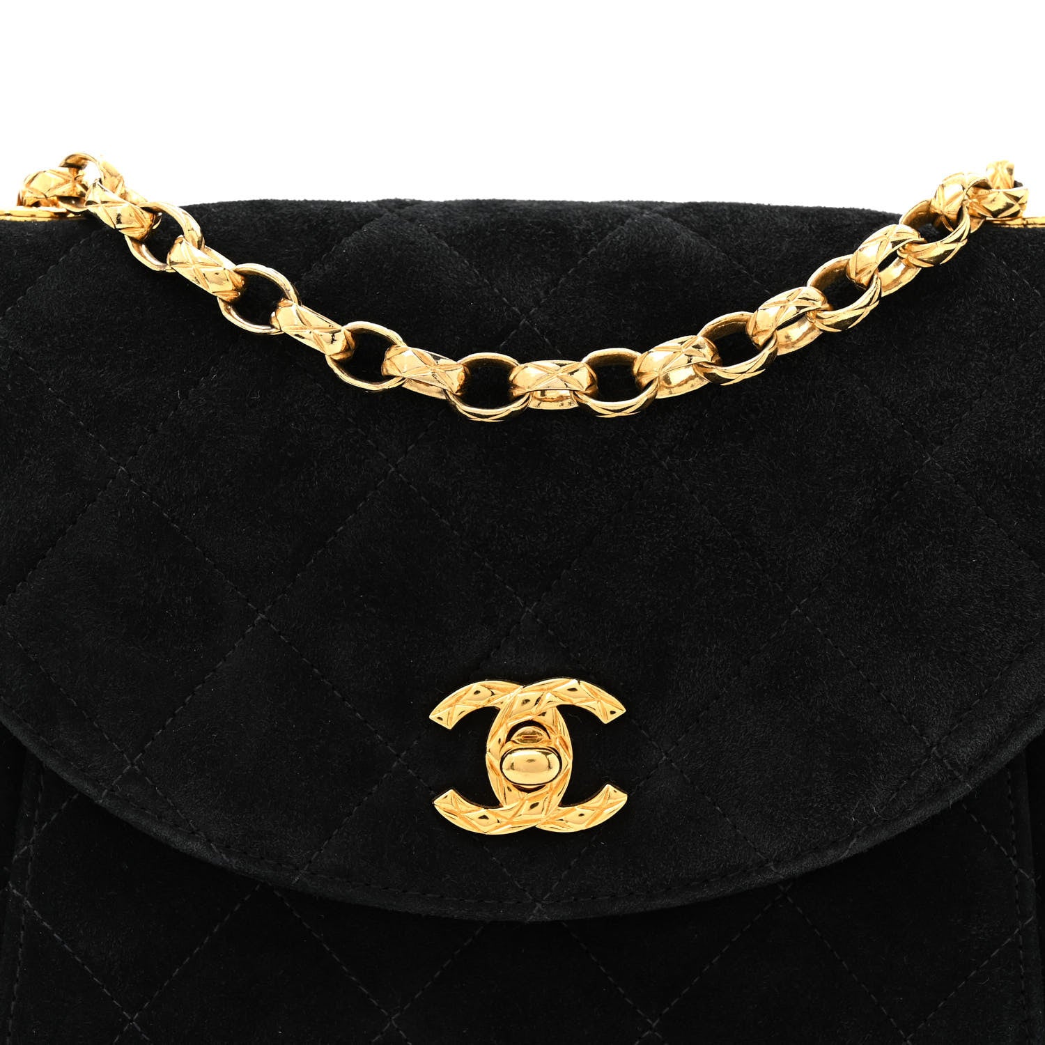 Chanel Suede Quilted Small Single Flap Black 7 of 10