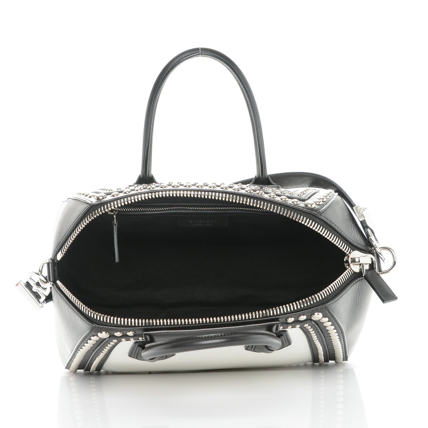Calfskin Medium Studded Bi-Color Antigona Black White