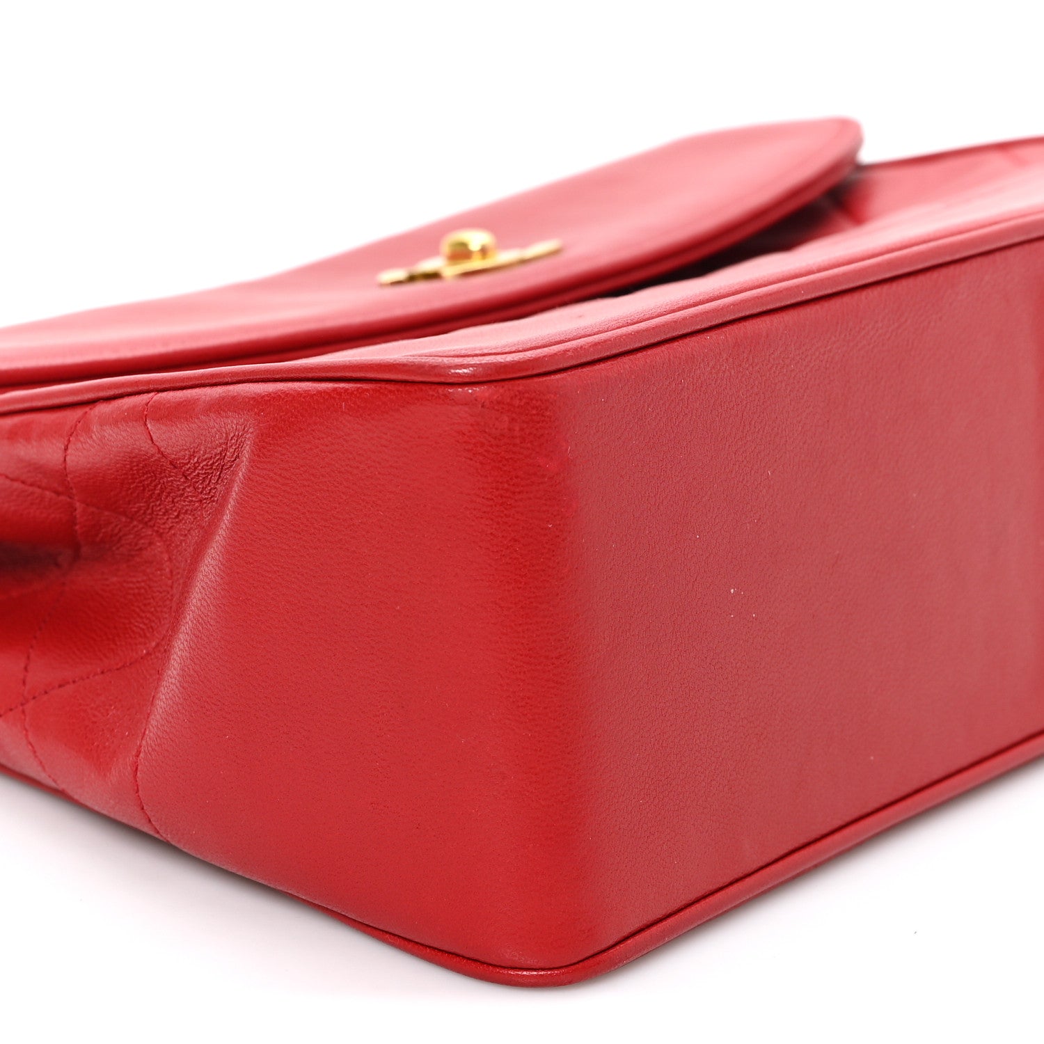 Chanel Lambskin Quilted Small Single Flap Red 10 of 11