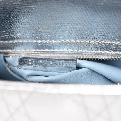 Christian Dior Metallic Grained Calfskin Cannage Small Lucky Badges My Lady Dior Silver 7 of 10