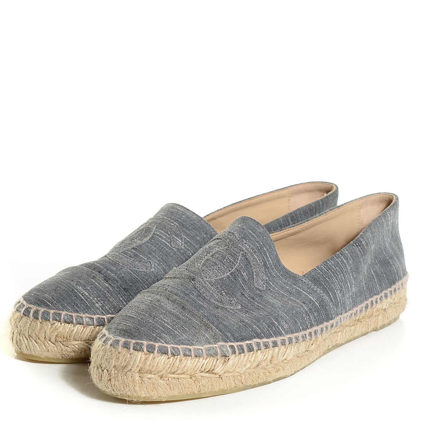 Striated Suede Espadrilles 40 Dark Grey