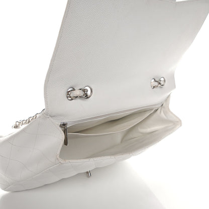 Chanel Caviar Quilted Jumbo Single Flap White 5 of 19
