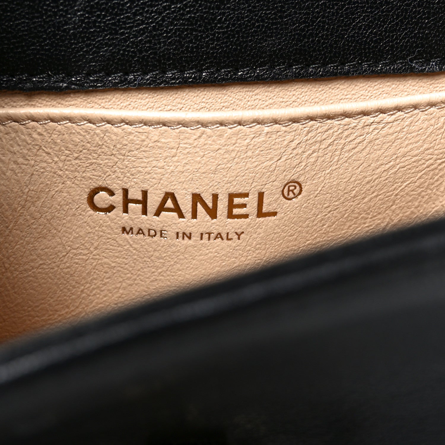 Chanel Calfskin Chevron Beaded Chain Mini Square Flap Black 6 of 11