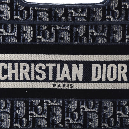 Christian Dior Velvet Oblique Embroidered Mini Book Tote Blue 8 of 9