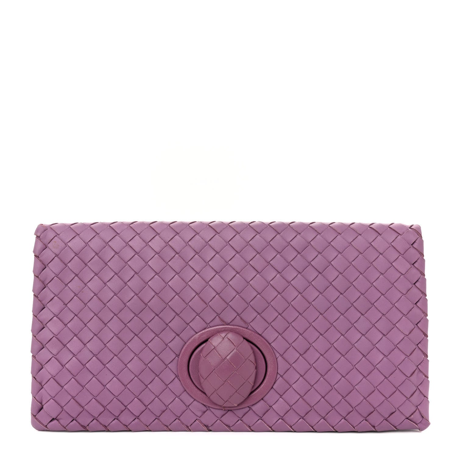 Bottega Veneta Nappa Intrecciato Turnlock Clutch Corot 1 of 12