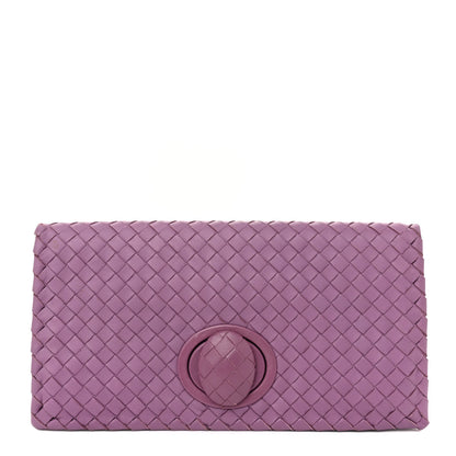 Bottega Veneta Nappa Intrecciato Turnlock Clutch Corot 1 of 12
