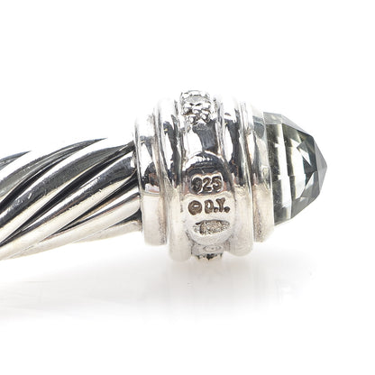 David Yurman Sterling Silver Diamond Prasiolite 7mm Cable Classics Bracelet 4 of 5
