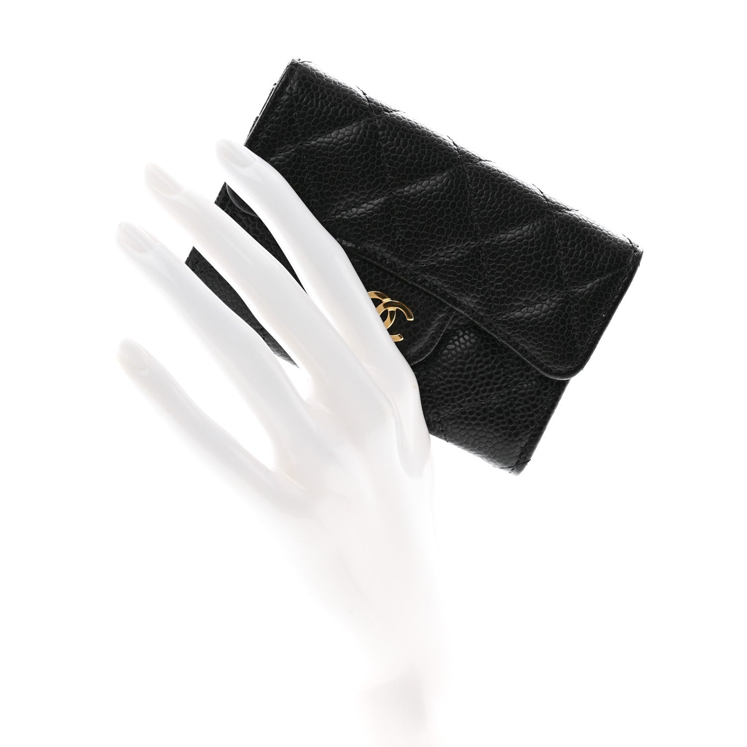 Chanel Caviar Quilted Flap Card Holder Wallet Black 2 of 10