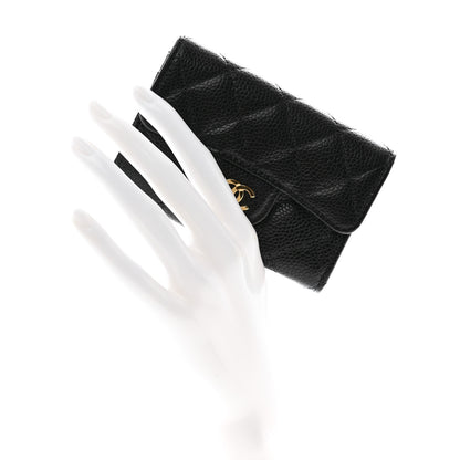 Chanel Caviar Quilted Flap Card Holder Wallet Black 2 of 10