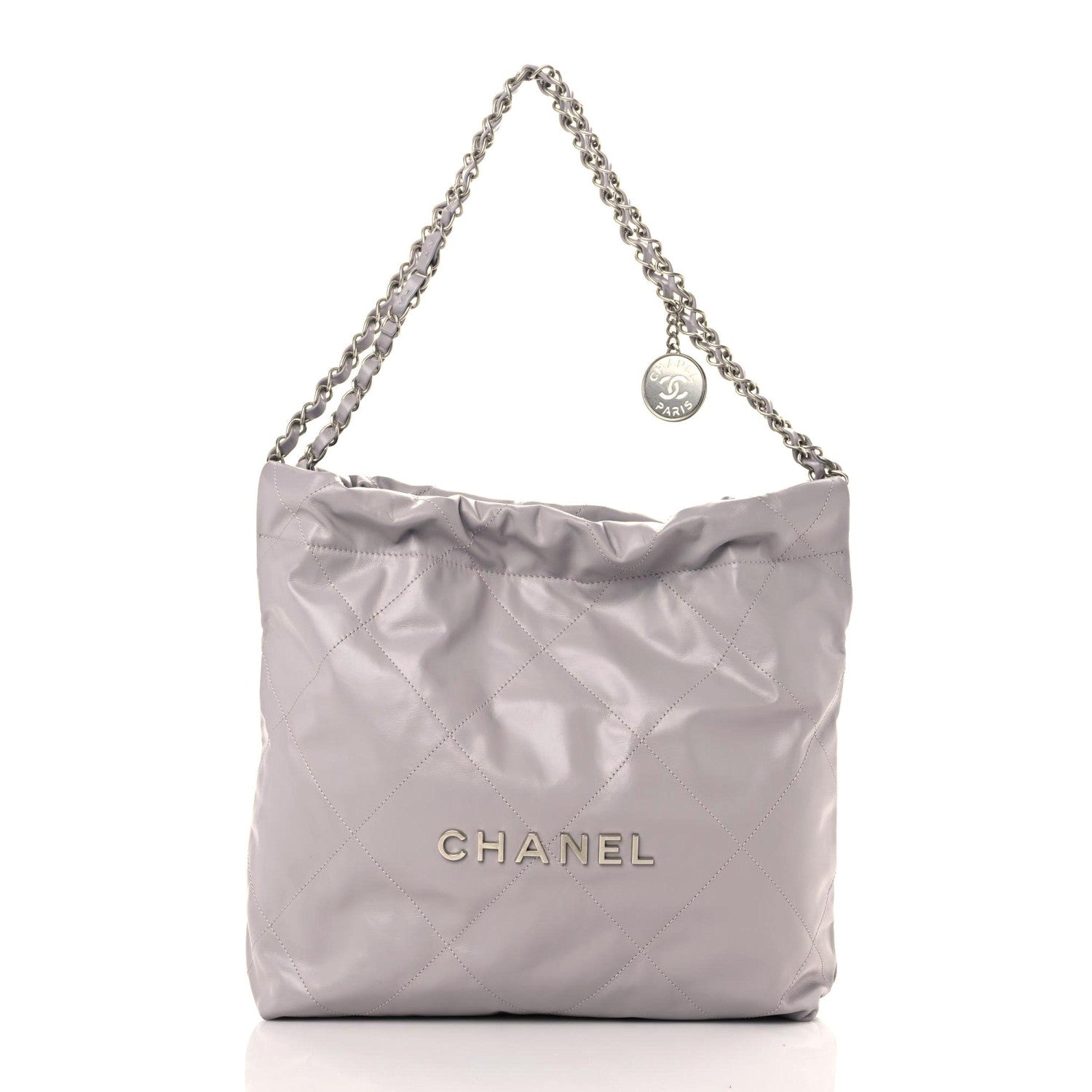 Chanel Shiny Calfskin Quilted Small Chanel 22 Grey 3 of 12