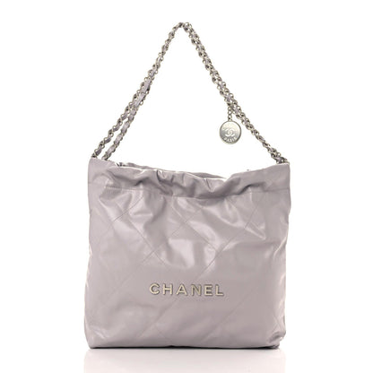 Chanel Shiny Calfskin Quilted Small Chanel 22 Grey 3 of 12