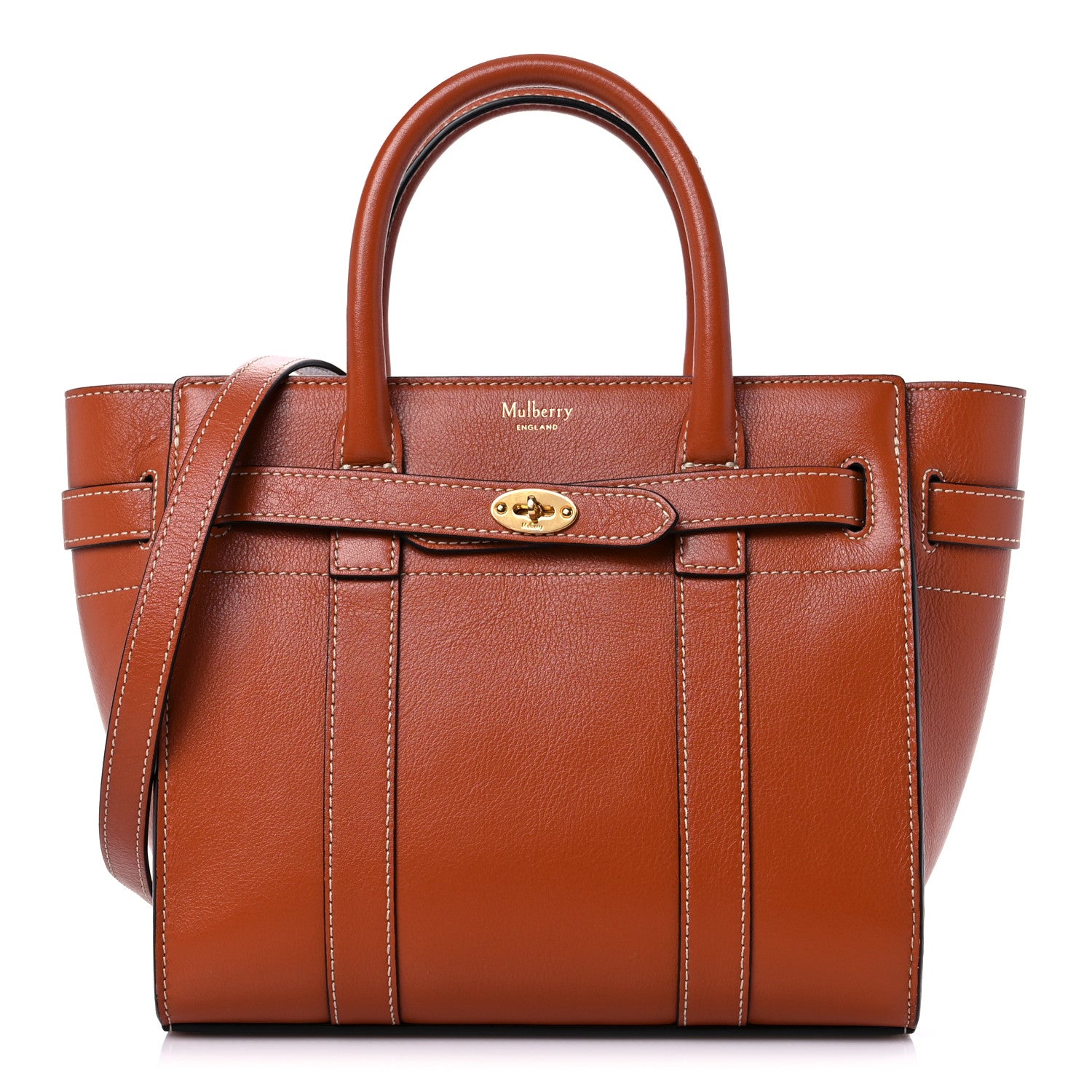 Mulberry Small Classic Grain Mini Zipped Bayswater Chestnut 1 of 13