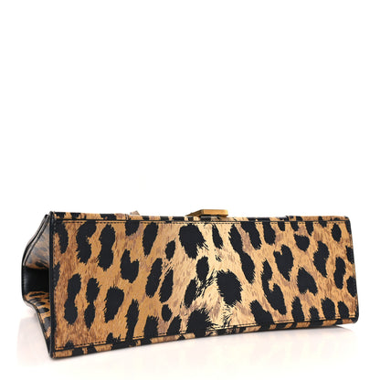Balenciaga Smooth Calfskin Leopard Print Medium Hourglass Top Handle Bag Beige 4 of 9