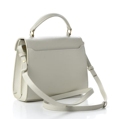 Saint Laurent Grain de Poudre Mini Classic Monogram Cassandra Top Handle Crema Soft Rouge Legion 3 of 9