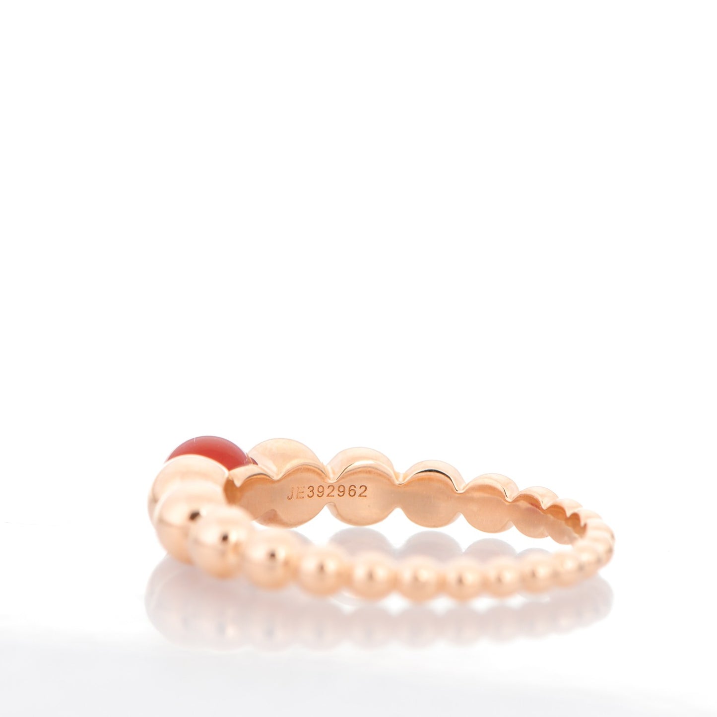 18K Rose Gold Carnelian Perlee Couleurs Ring 62 10