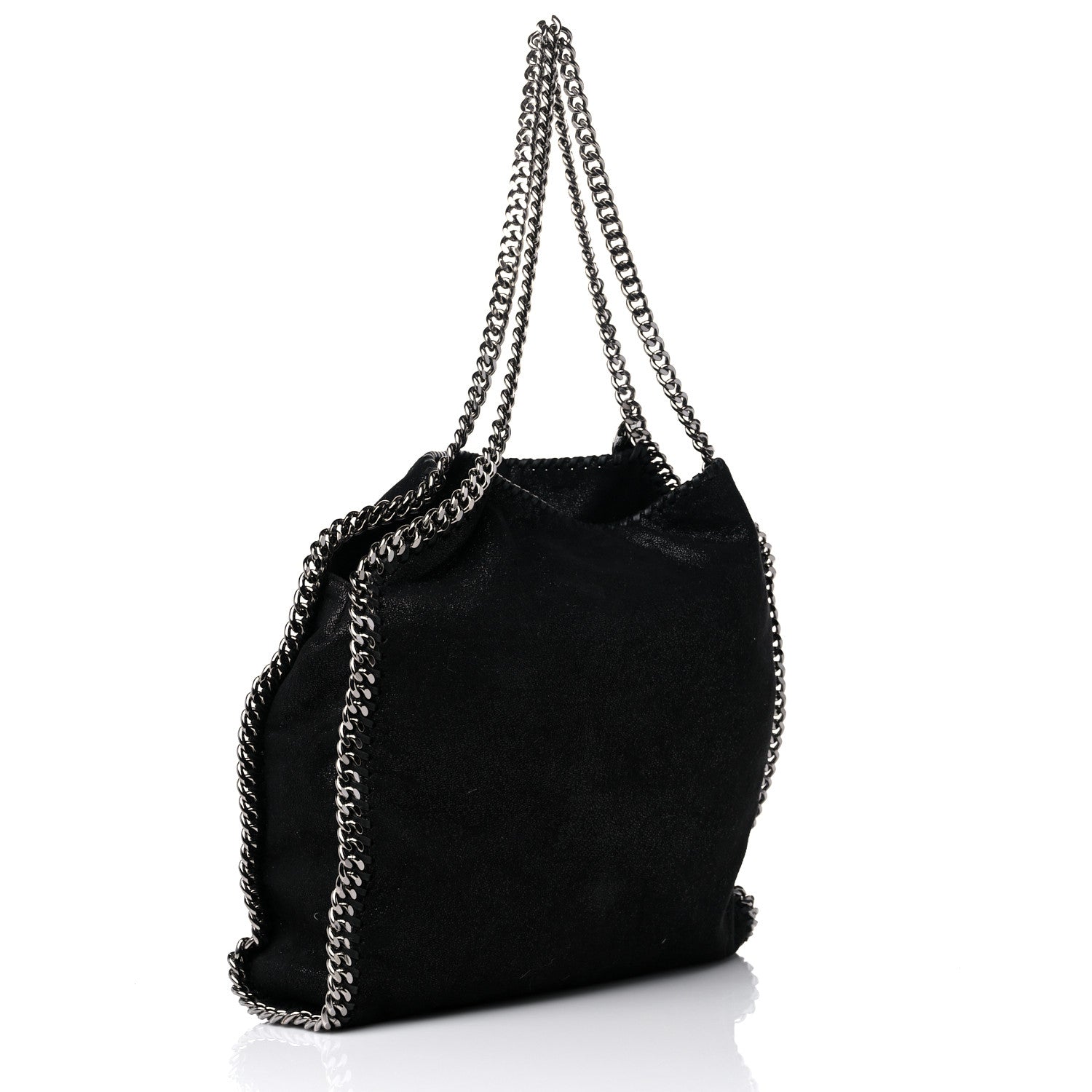 Stella McCartney Shaggy Deer Small Falabella Fold Over Tote Black 3 of 10