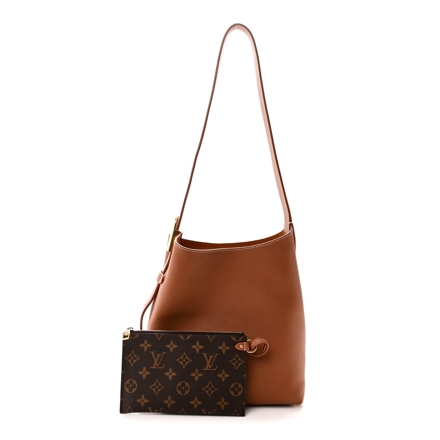 Grained Calfskin Low Key Hobo PM PM Cognac