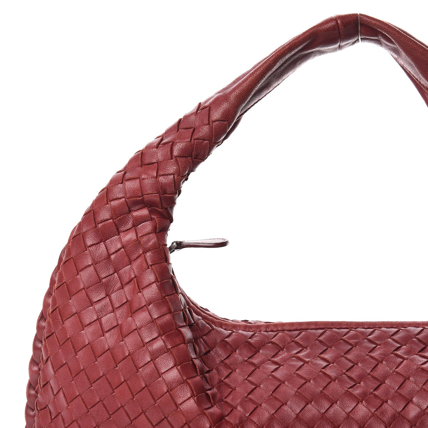 Nappa Intrecciato Medium Veneta Hobo Vermillion