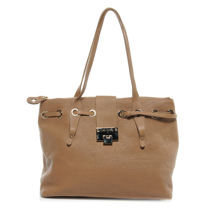 Jimmy Choo Pebbled Leather Medium Rhea Nude 1 of 7