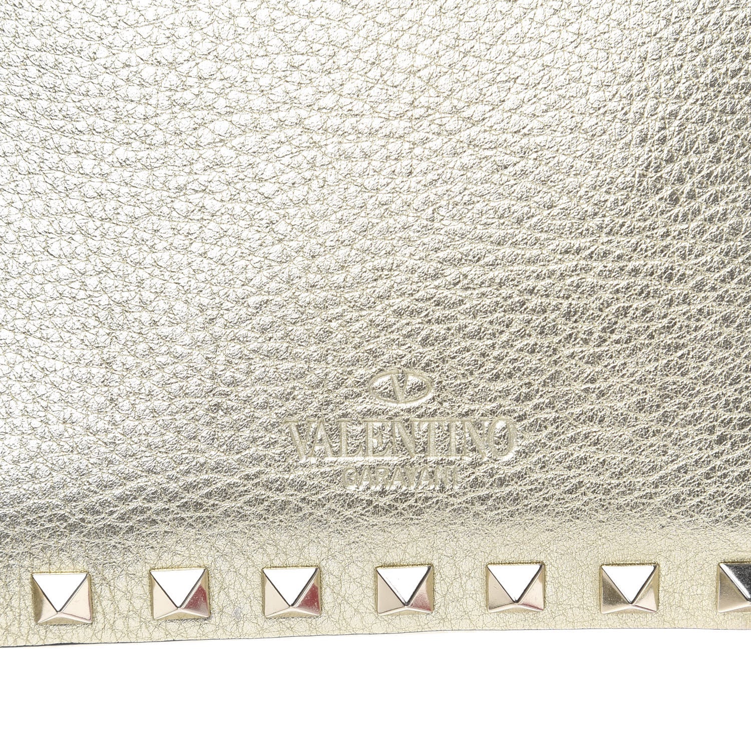 Valentino Garavani Metallic Pebbled Calfskin Rockstud Camera Crossbody Bag Platino 7 of 9