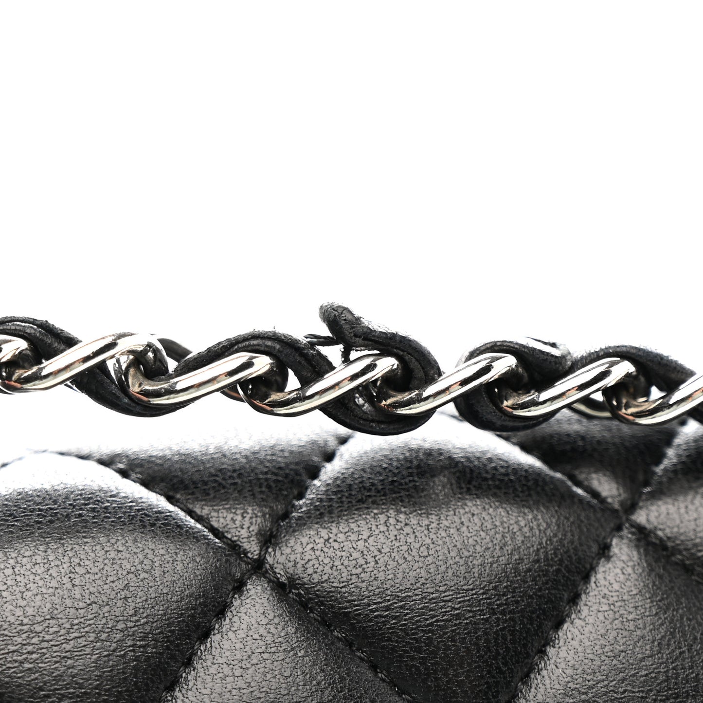 Lambskin Quilted Medium Double Flap Black