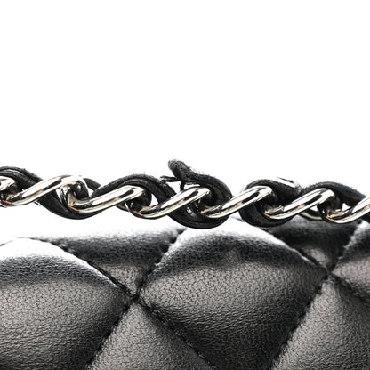 Chanel Lambskin Quilted Medium Double Flap Black 12 of 14