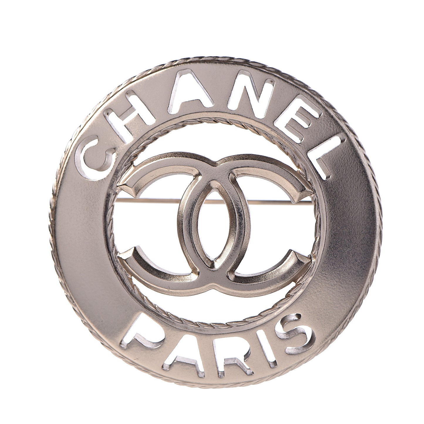Metal CC Paris Brooch Light Gold