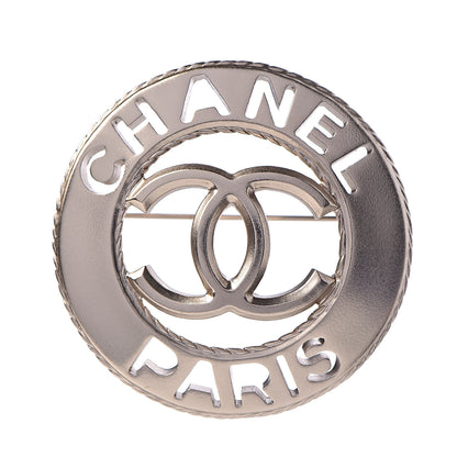 Chanel Metal CC Paris Brooch Light Gold 1 of 5