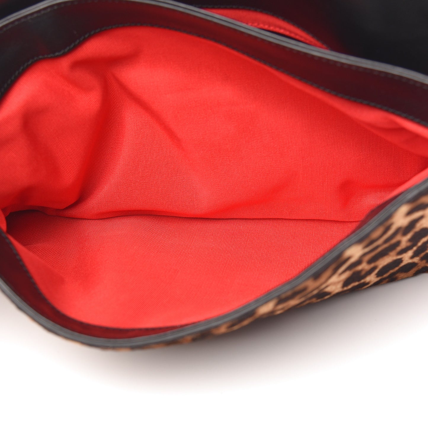 Pony Hair Leopard Print Rougissime Clutch
