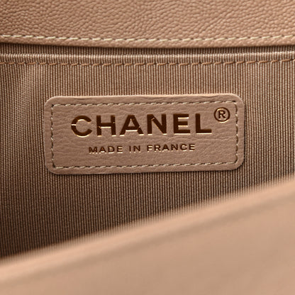 Chanel Caviar Quilted Medium Boy Flap Beige 6 of 10