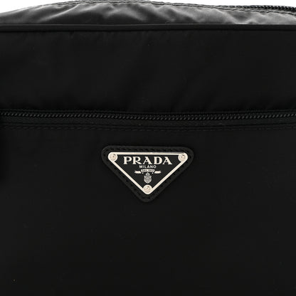 Prada Tessuto Saffiano Pocket Double Zip Shoulder Bag Black 8 of 10