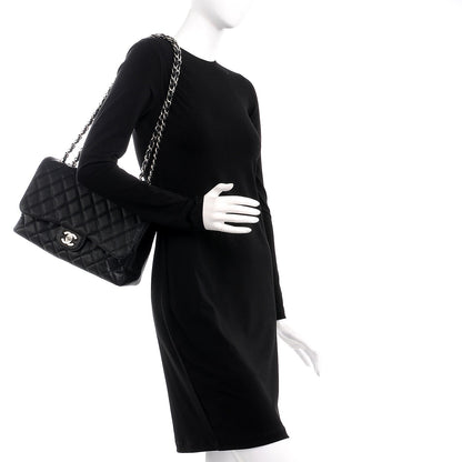 Chanel Caviar Quilted Jumbo Single Flap Black 2 of 11