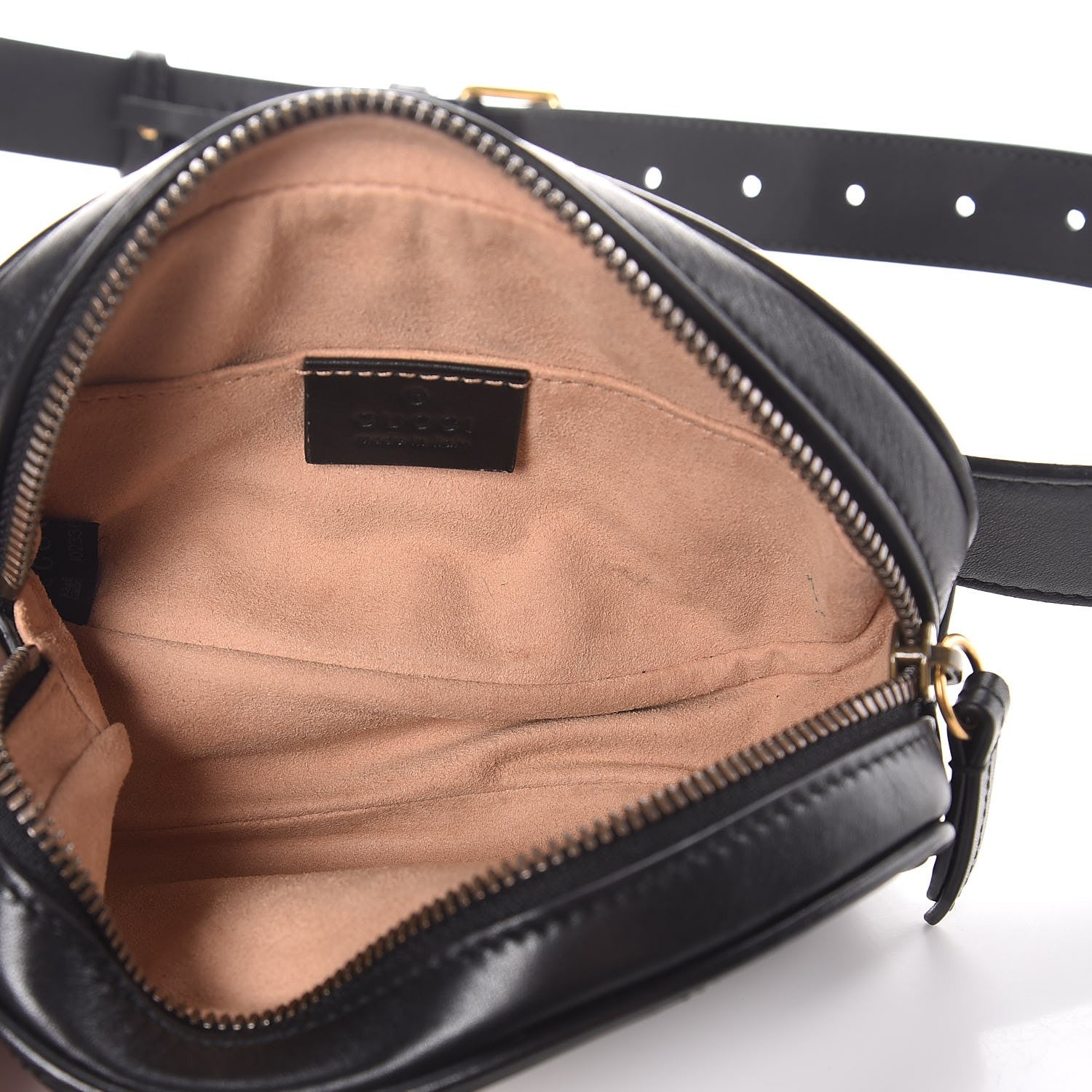 Gucci Calfskin Matelasse GG Marmont Belt Bag 95 38 Black 5 of 8