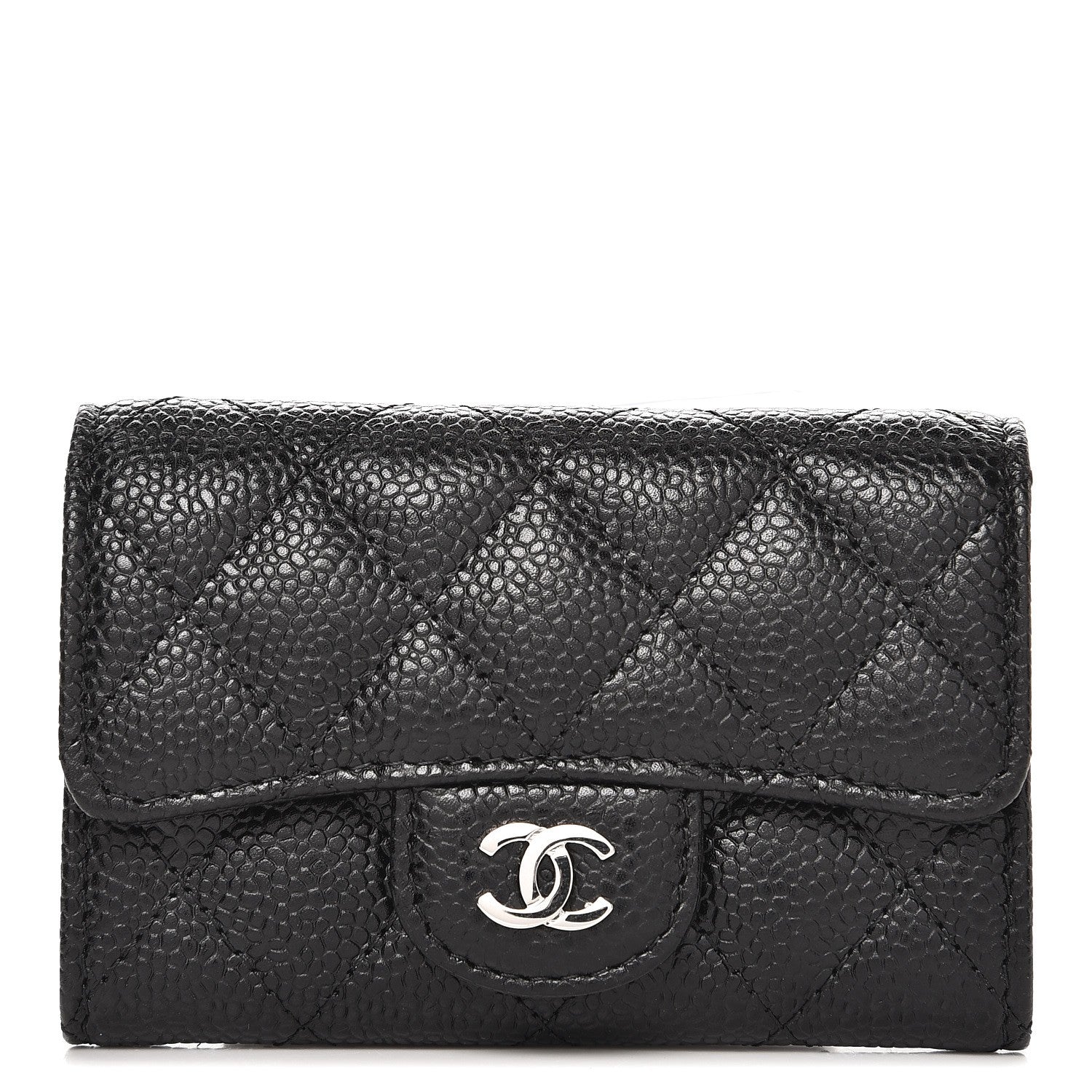 Chanel Caviar Quilted Flap Card Holder Black 1 of 8
