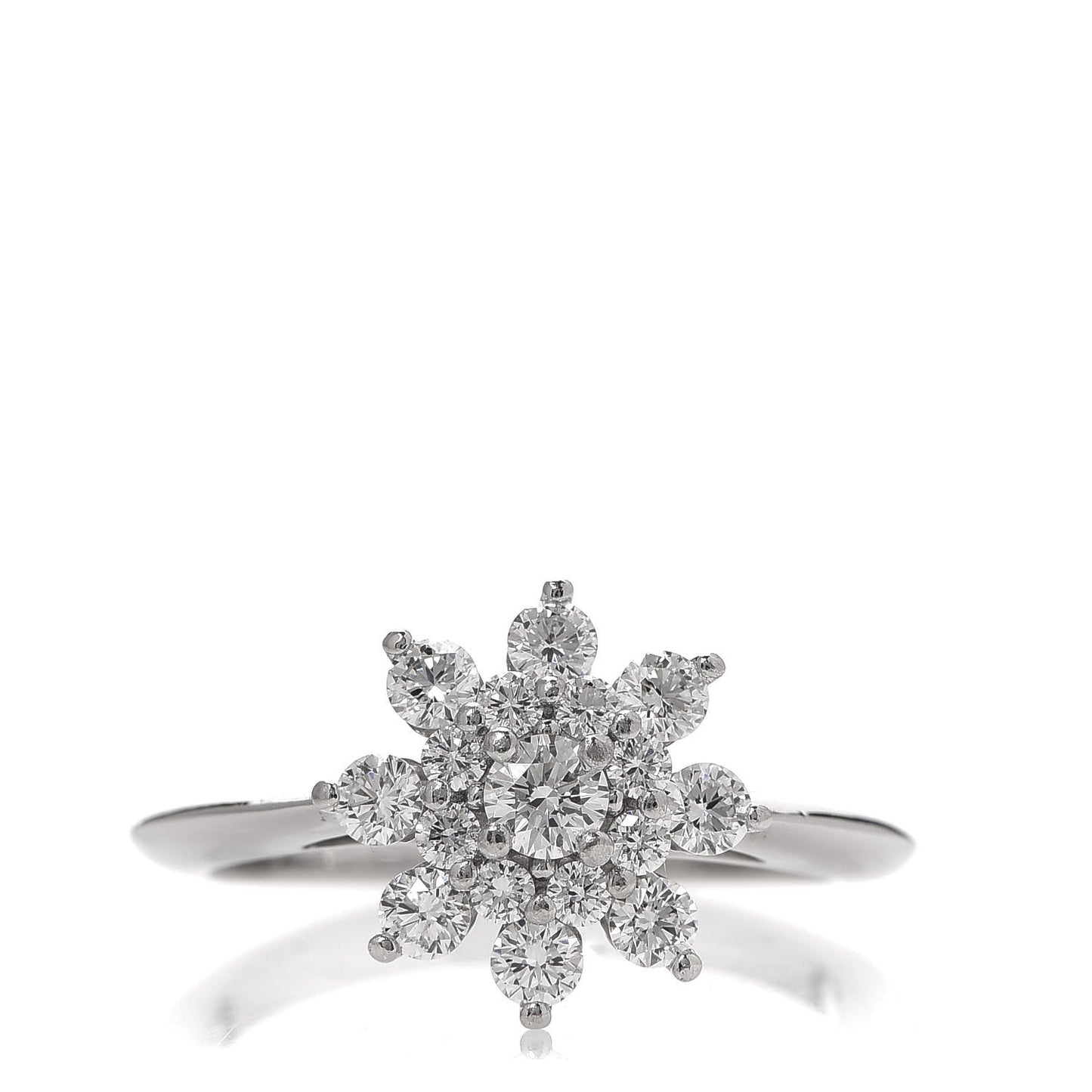 Platinum Diamond Flower Ring 50 5.5