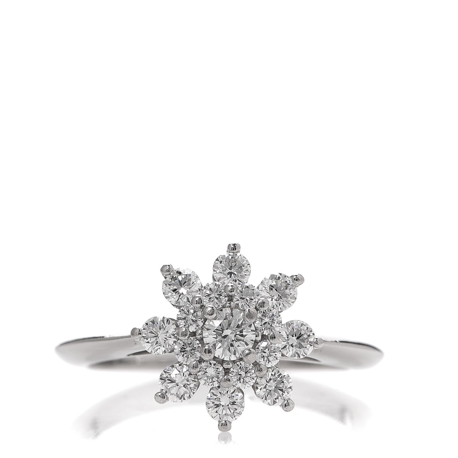 Tiffany Platinum Diamond Flower Ring 50 5.5 1 of 6