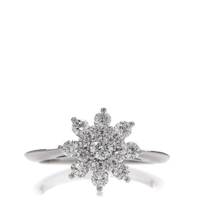 Tiffany Platinum Diamond Flower Ring 50 5.5 1 of 6