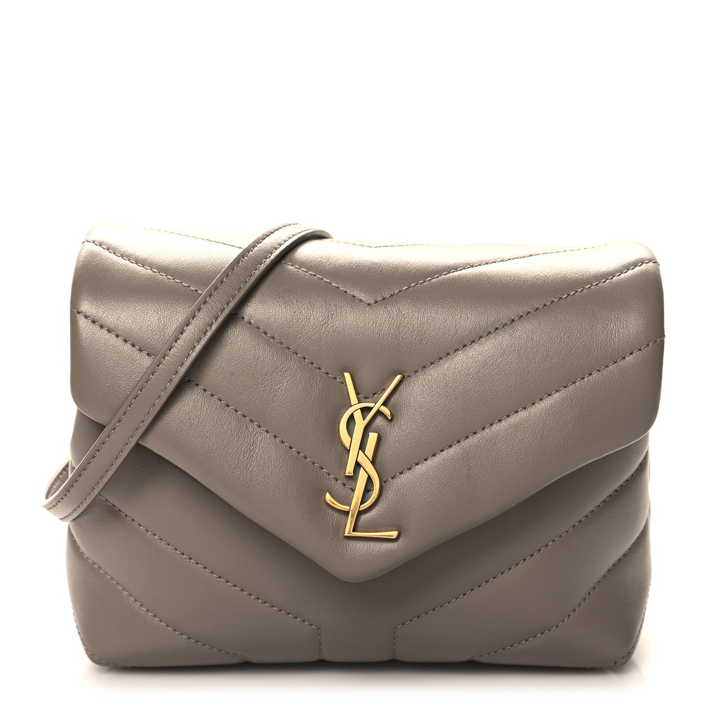 Calfskin Y Quilted Monogram Toy Loulou Crossbody Bag Dark Beige