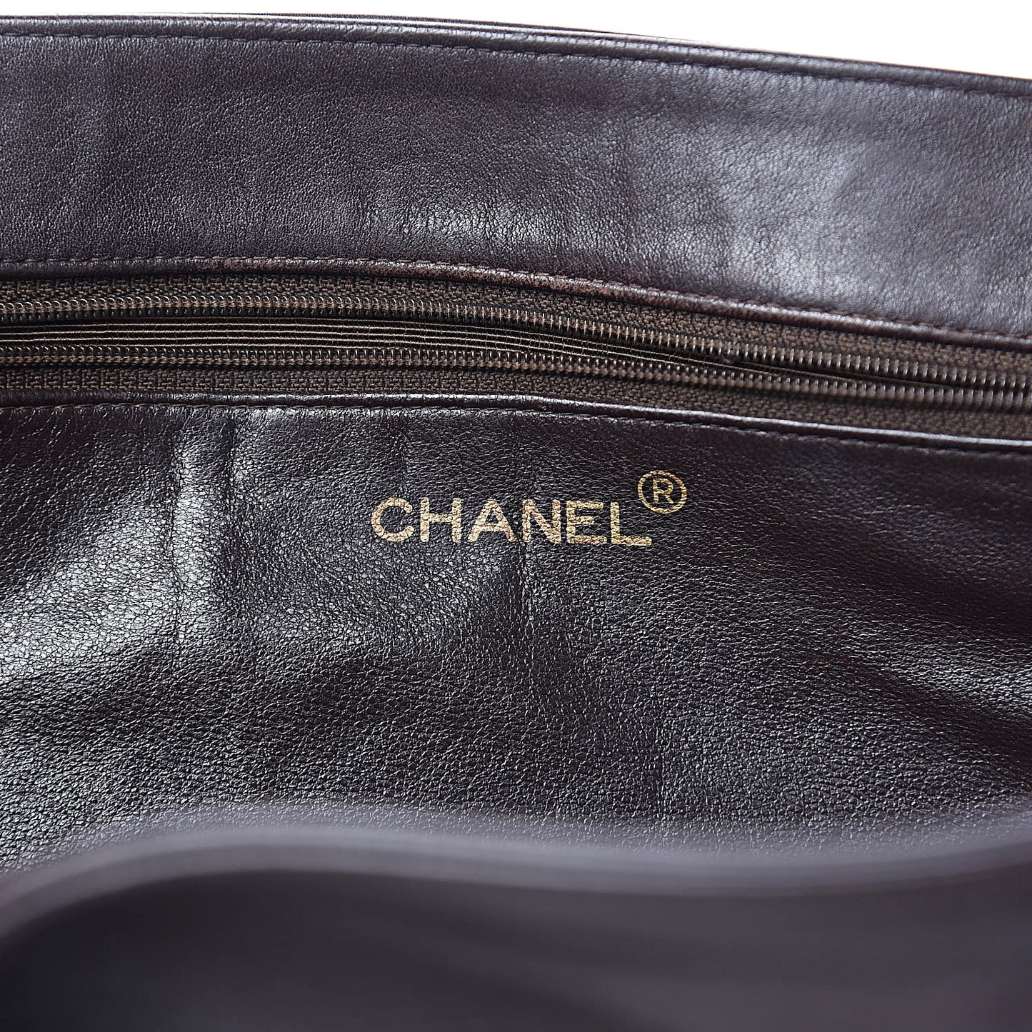 Lambskin CC Tote Dark Brown