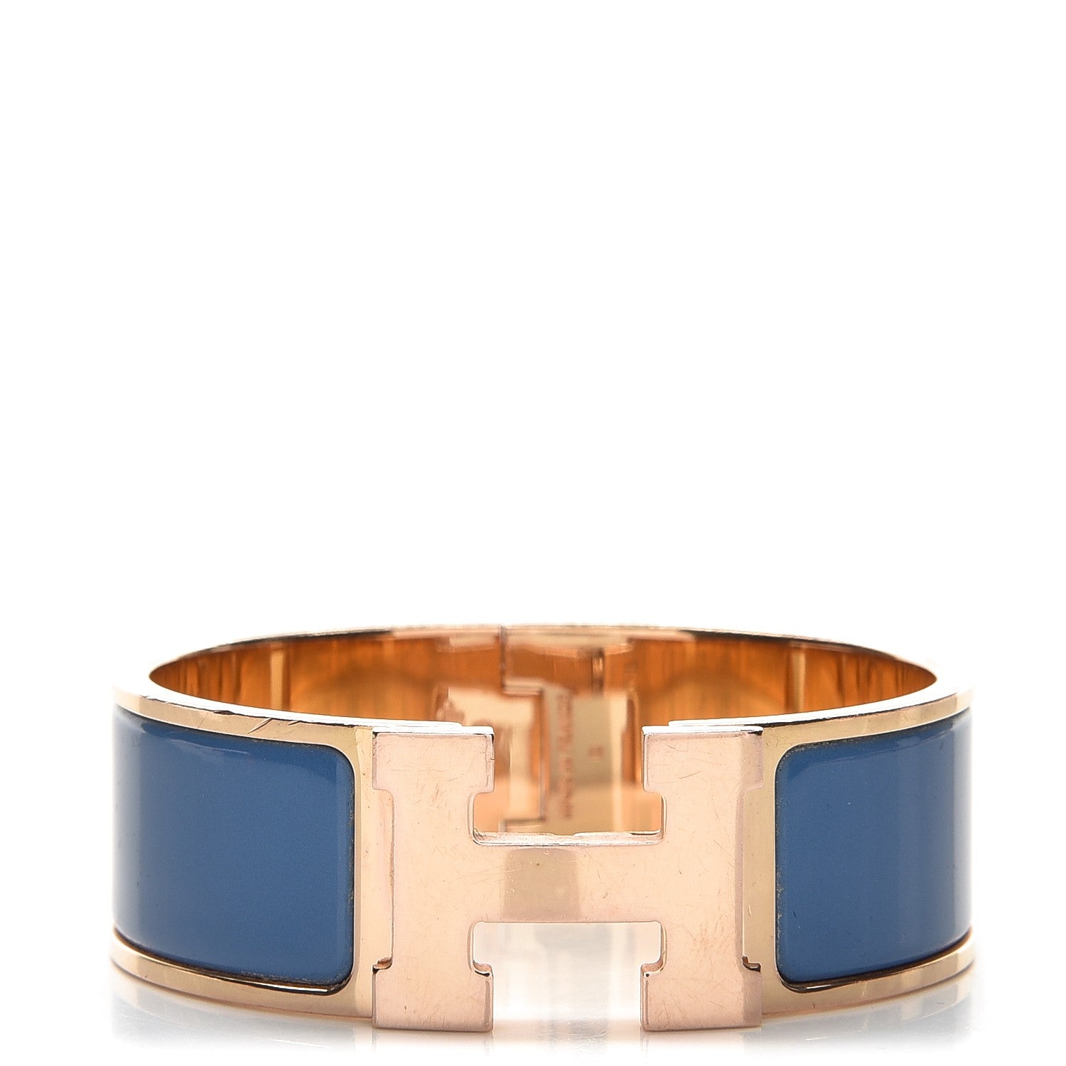 Hermes Enamel Wide Clic Clac H Bracelet PM Bleu Turquin 1 of 5