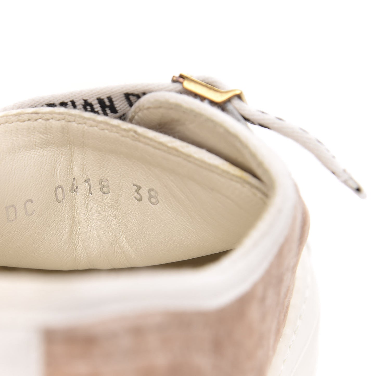 Velvet Walk'N'Dior Low Top Sneakers 38 Nude