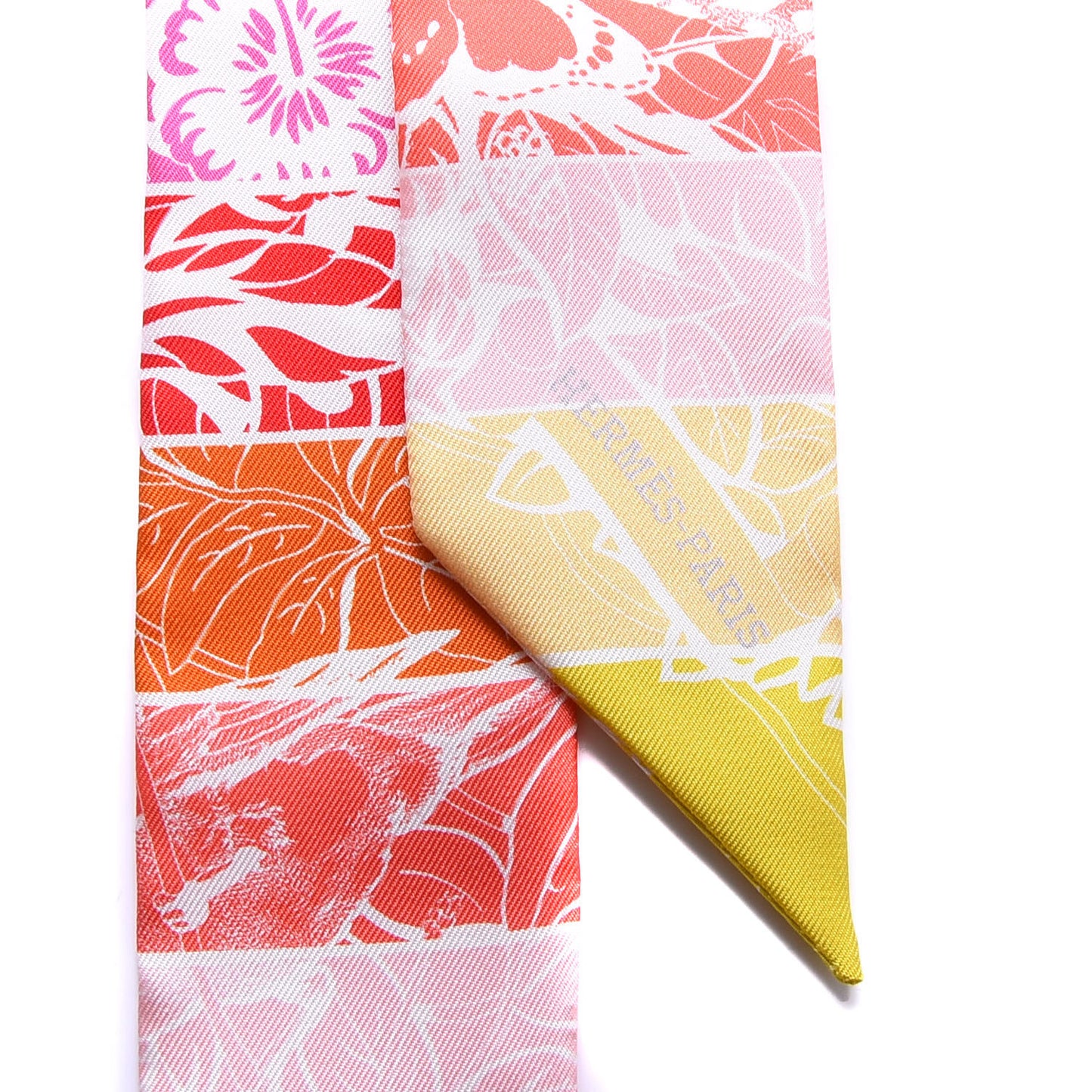 Silk Jungle Love Rainbow Twilly Vert Rose Jaune Fluo