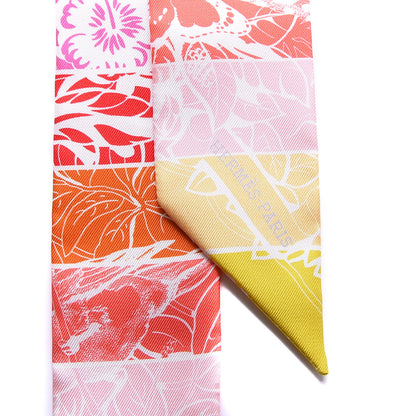 Hermes Silk Jungle Love Rainbow Twilly Vert Rose Jaune Fluo 2 of 4