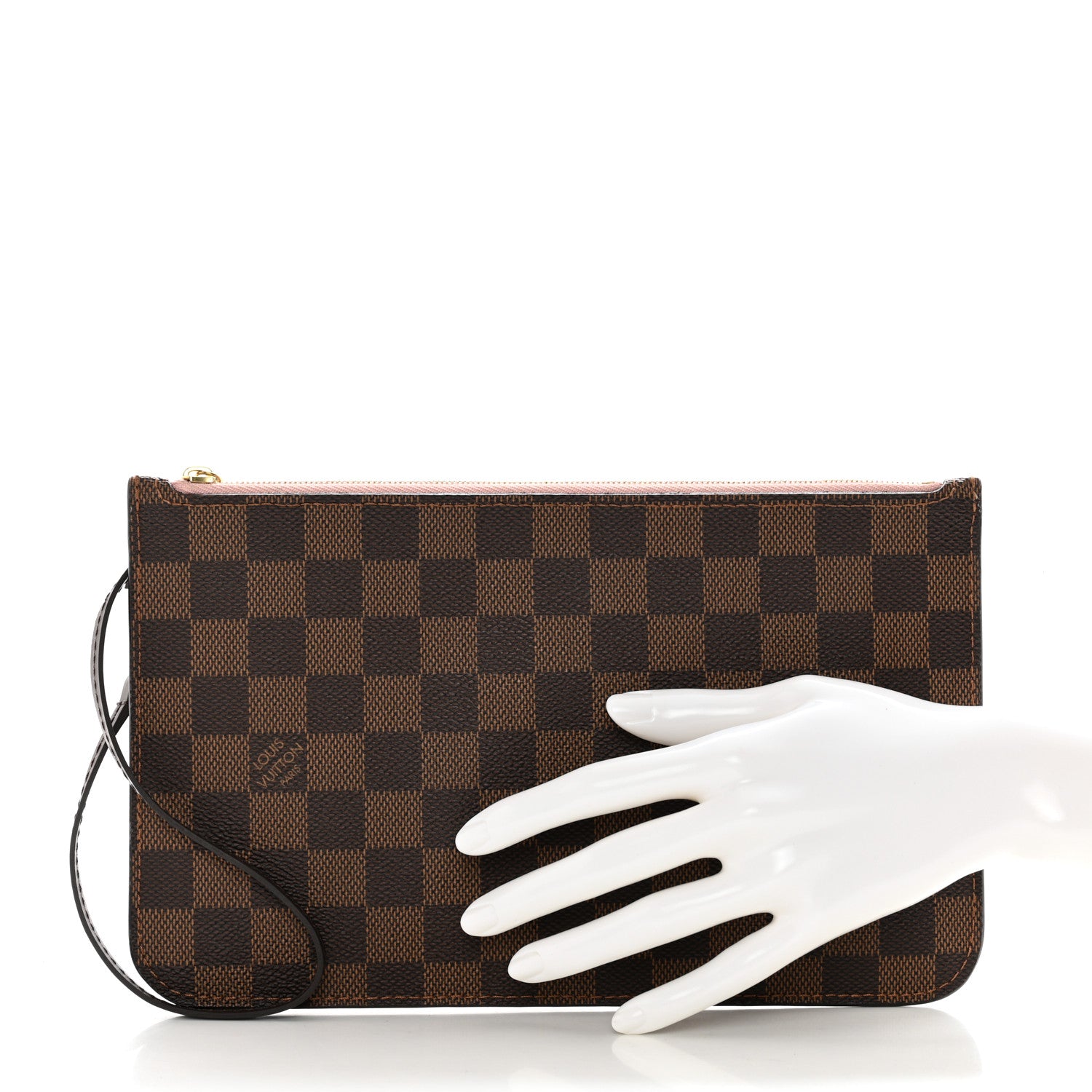 Louis Vuitton Damier Ebene Neverfull MM GM Pochette Rose Ballerine 2 of 9