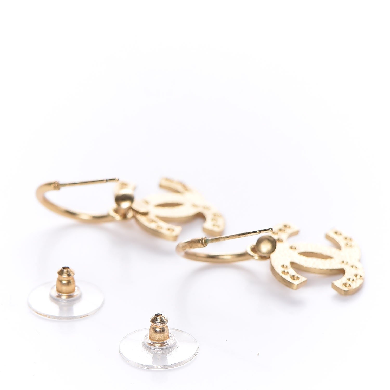 Chanel CC Star Drop Earrings Gold 3 of 3