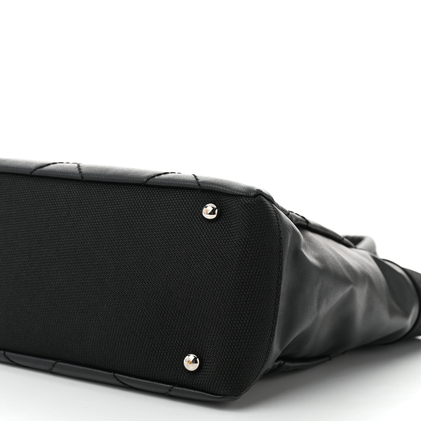 Coated Canvas Quilted Small Paris Biarritz Tote Black